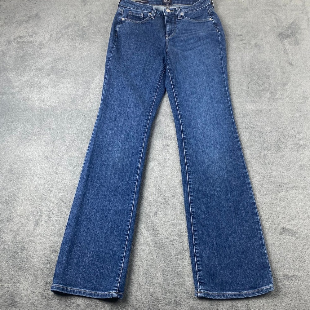 NYDJ‎ Womens Size 2 Barbara Bootcut Jeans Marcel Blue Lift Tuck MPXABB2339